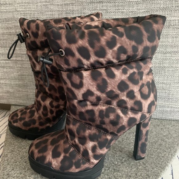 Guess Leopard Print Heeled Boots - Picture 2 of 8